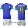 Conjunto (Camiseta+Pantalón Corto) Brasil Marquinhos 4 Segunda Equipación Mundial 2022 - Niño